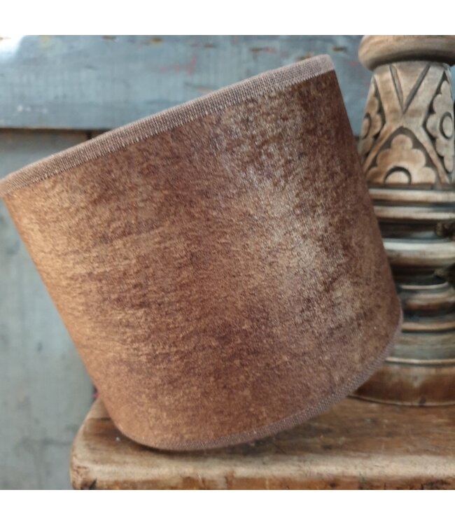 2066 - KKL - Lampenkap - camel velours - 15 x 15 x 12 cm