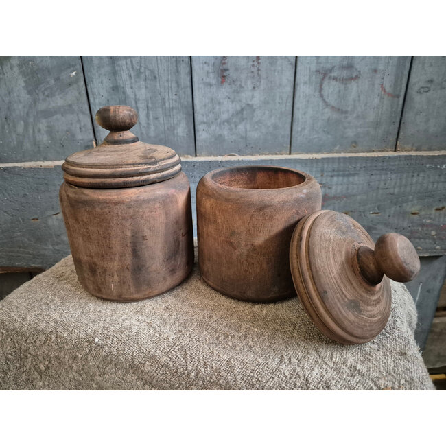# mix - houten pot met deksel - per stuk - ca. 11 x 16 cm
