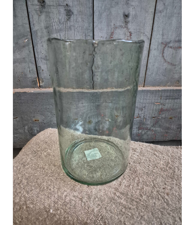 Cylinder - vaas - bubbel - glas - 13 x 20 cm