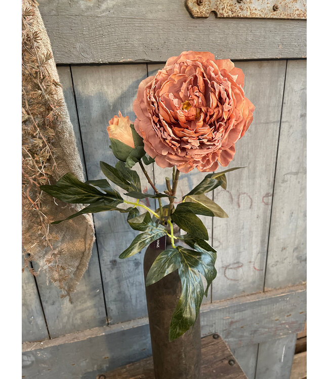 Peony Spray Rose Red 87 cm