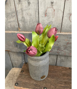 # Real Touch Tulip Bundle x5 L31cm Aubergine