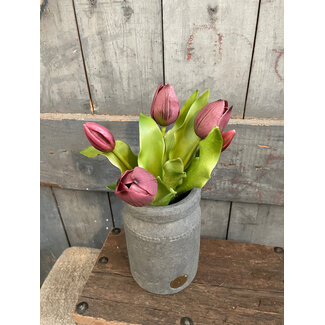 # Real Touch Tulip Bundle x5 L31cm Aubergine