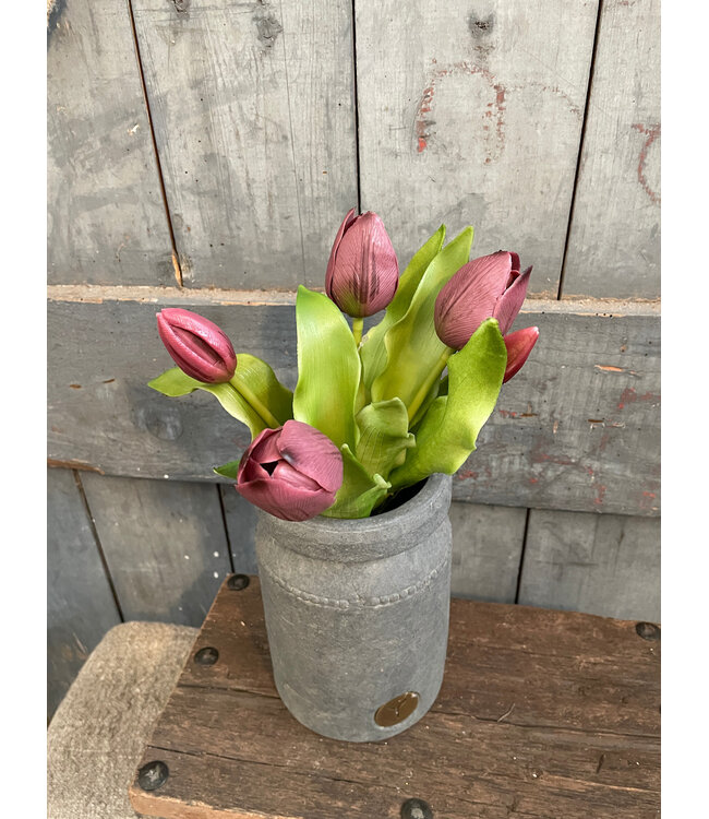 # Real Touch Tulip Bundle x5 L31cm Aubergine