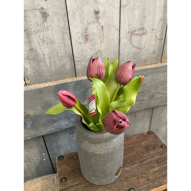 # Real Touch Tulip Bundle x5 L31cm Aubergine
