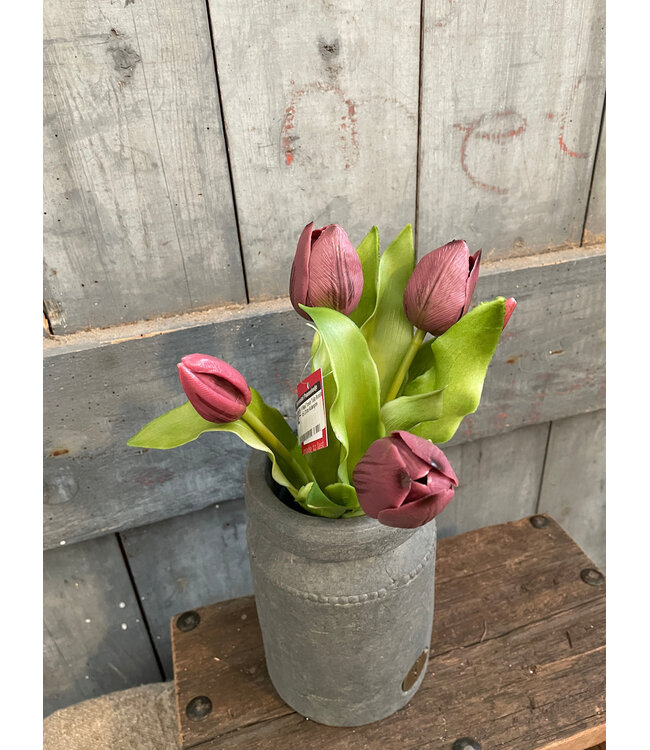 # Real Touch Tulip Bundle x5 L31cm Aubergine