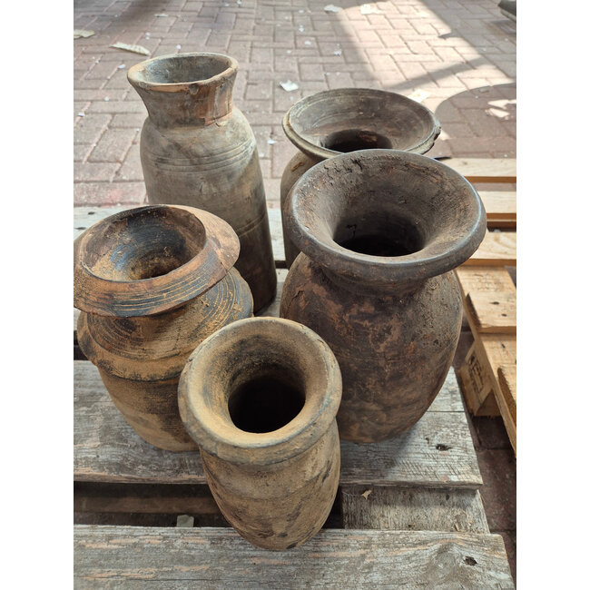 Mix - nepalese houten vaas - per stuk