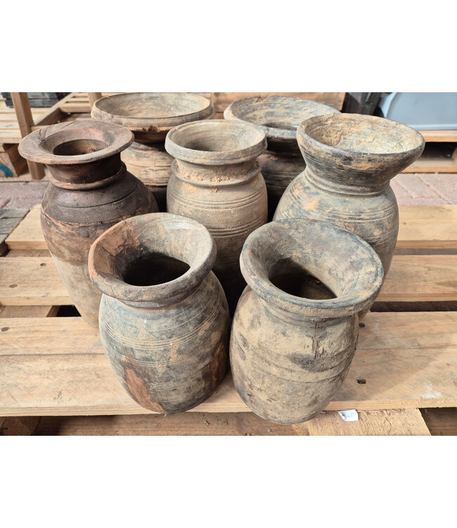 ### Mix - nepalese houten vaas - per stuk