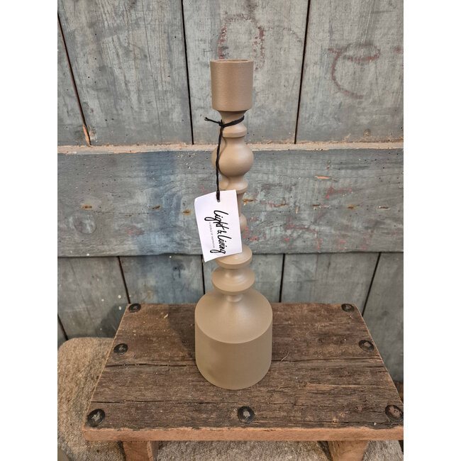 Kandelaar Ø10x34 cm SHEVA mat bruin