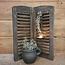 # Dubbel louvreluik - hout - grijze finish - 2 x 25 cm x 60 cm excl. deco