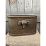 # Planter oval with ram majestic brown L 45x24x29