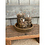 # Plate With 3 Tealightcups Heart And Rope Majestic Brown D.17