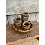 # Plate With 3 Tealightcups Heart And Rope Majestic Brown D.17