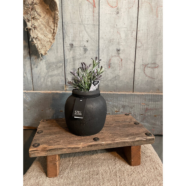 Still # 3179 - Zwarte vaas - aardewerk -12 x 12 cm - Black Series