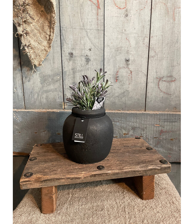 Still # 3179 - Zwarte vaas - aardewerk -12 x 12 cm - Black Series