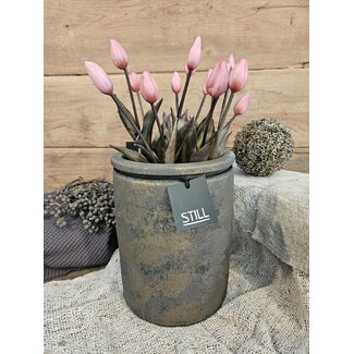 Still wordt niet verzonden - 3435 - Cilinder Pot Planter M Gold - Ca. 24 D x 30 H cm - alleen afhalen/wordt niet verzonden