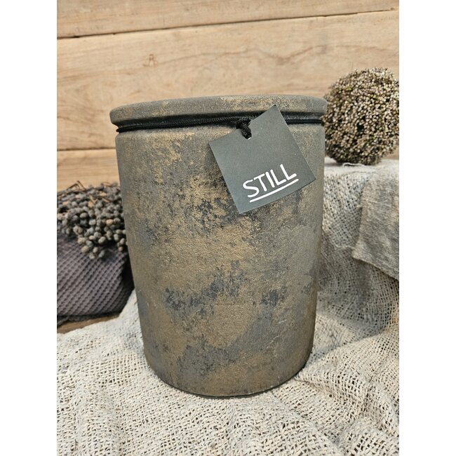 Still # wordt niet verzonden - 3435 - Cilinder Pot Planter M Gold - Ca. 24 D x 30 H cm - alleen afhalen/wordt niet verzonden