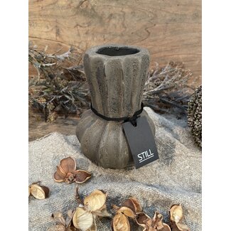 Still # 44621 - Grijs /bruin gemeleerde vaas - aardewerk - 10 x 14 cm - Serie "Dark"