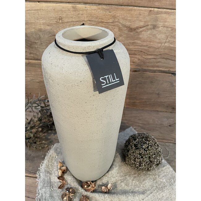 Still wordt niet verzonden - 46047 - Taupe hoge vaas aardewerk - 18 x 42 cm - serie "Taupe"