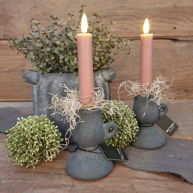 Countryfield # Korte dinerkaars rustiek Ø2,2CM LED ro Lyon S s2 roze-L2B2H15CM