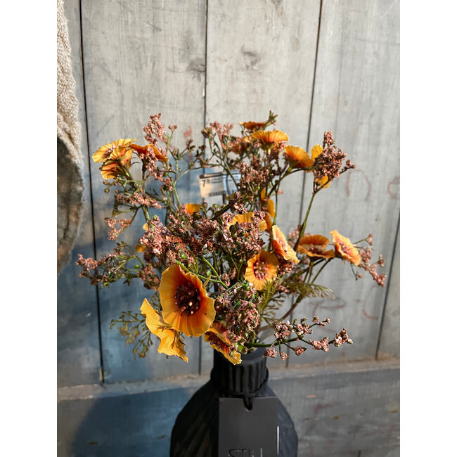 ## Kunst bloem "Bundle Cascadias" amber zijde 40cm