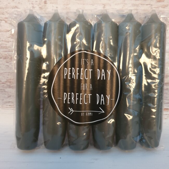 # Stone - Pakje met 6 kaarsjes van 2,1 x 12 cm