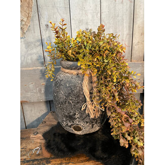 # Planter Neck With Rope Basalt D.22 H.27