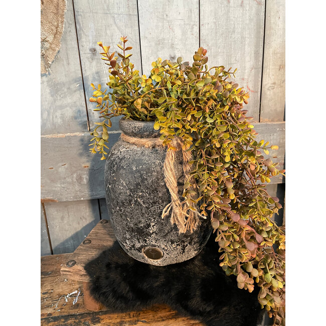 # Planter Neck With Rope Basalt D.22 H.27