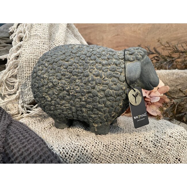 verzending eigen risico - Grijs staand schaap 23 cm - lichte schade