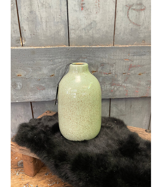 ## wordt niet verzonden - Bottle Basic Green Glazed S D.12 H.19