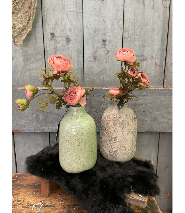## wordt niet verzonden - Bottle Basic Green Glazed S D.12 H.19