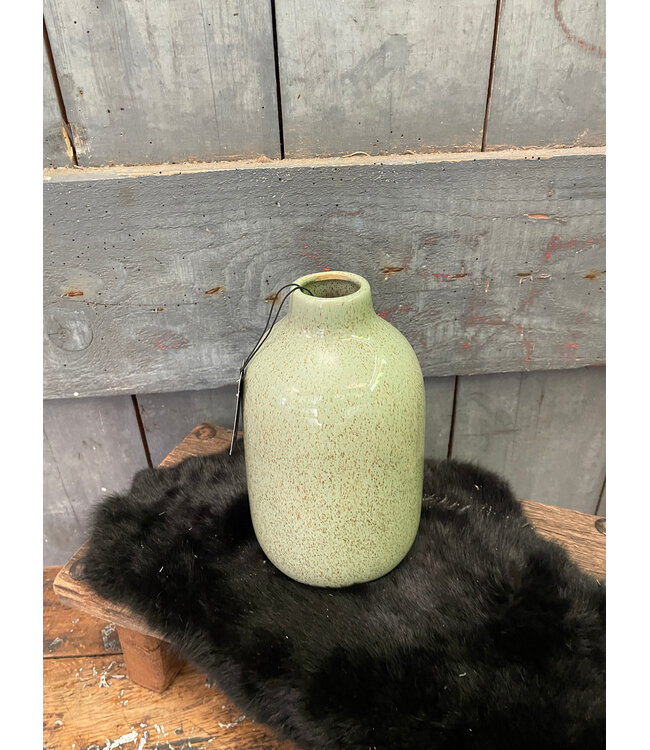 ## wordt niet verzonden - Bottle Basic Green Glazed S D.12 H.19
