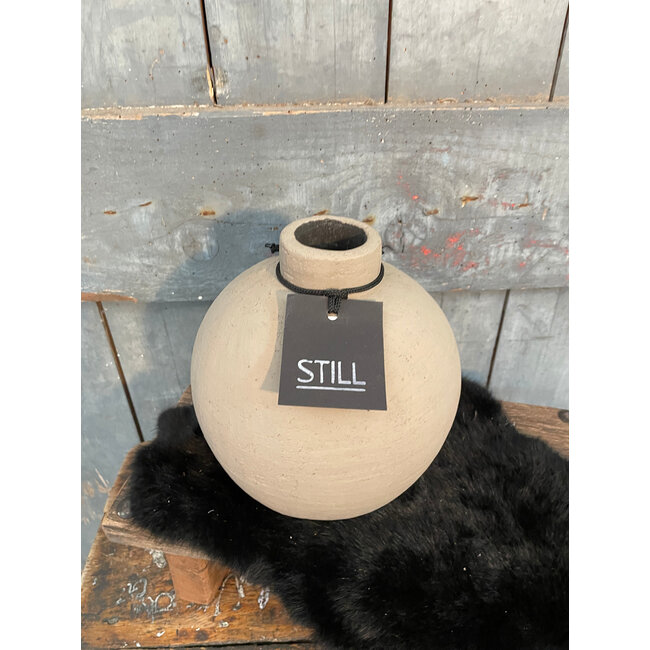 Still # 46008 - new kendil M vaasje - aardewerk - ca. 18 x 18 cm - serie "Taupe"