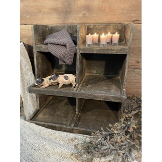 ## wordt niet verzonden - Houten gruttersbak "Derek" 45 cm - grey finish