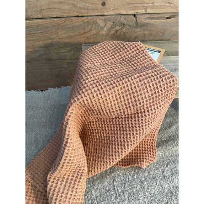 # Katoenen wafeldoekje nootmuskaat  40x40