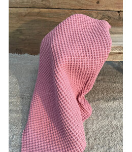 # Katoenen wafeldoekje oud roze 40×40