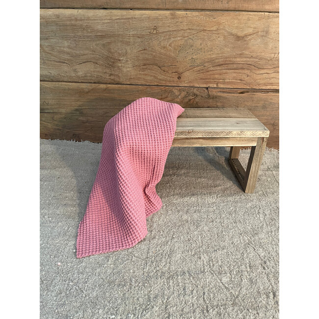 # Katoenen wafeldoekje oud roze 40×40