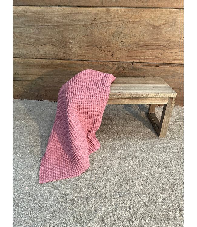 # Katoenen wafeldoekje oud roze 40×40
