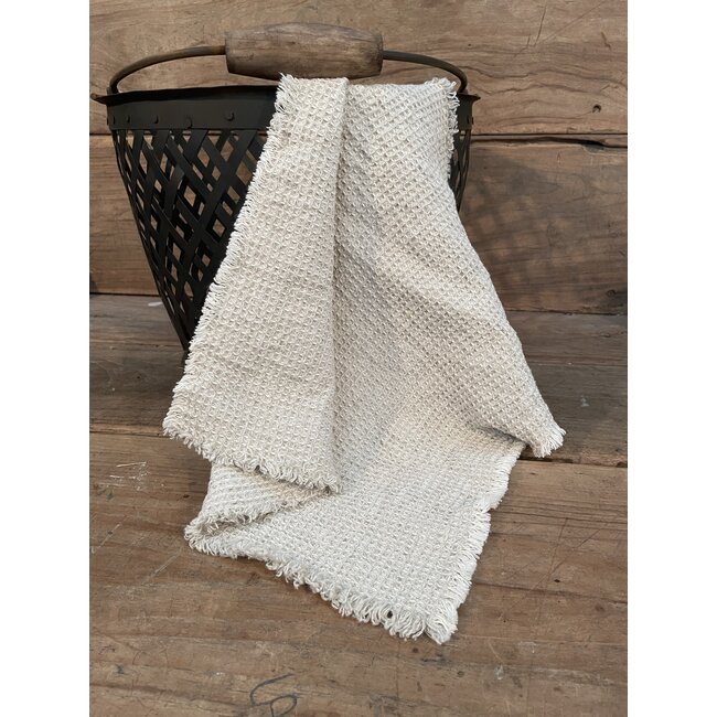# Naturel wafel linnen gasten doekje - 40 x 40 cm