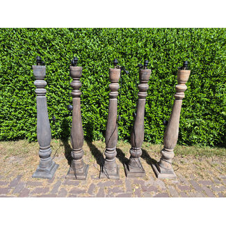 # Mix - Houten lampvoet - 130 cm hoog (140 incl fitting) - per stuk - worden niet verzonden