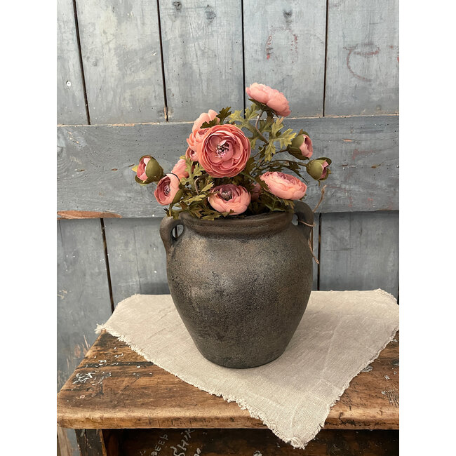 # Bloempot met oren - aardewerk - ca. 21 x 21 x 21 cm
