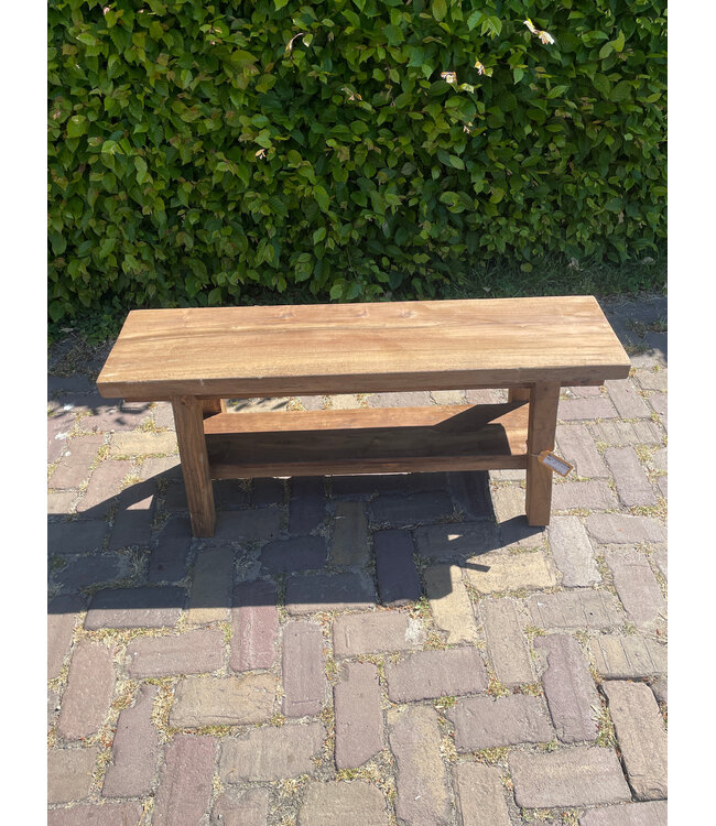 Houten bank - met plank onder - ca. 100 x 25 x 45 cm