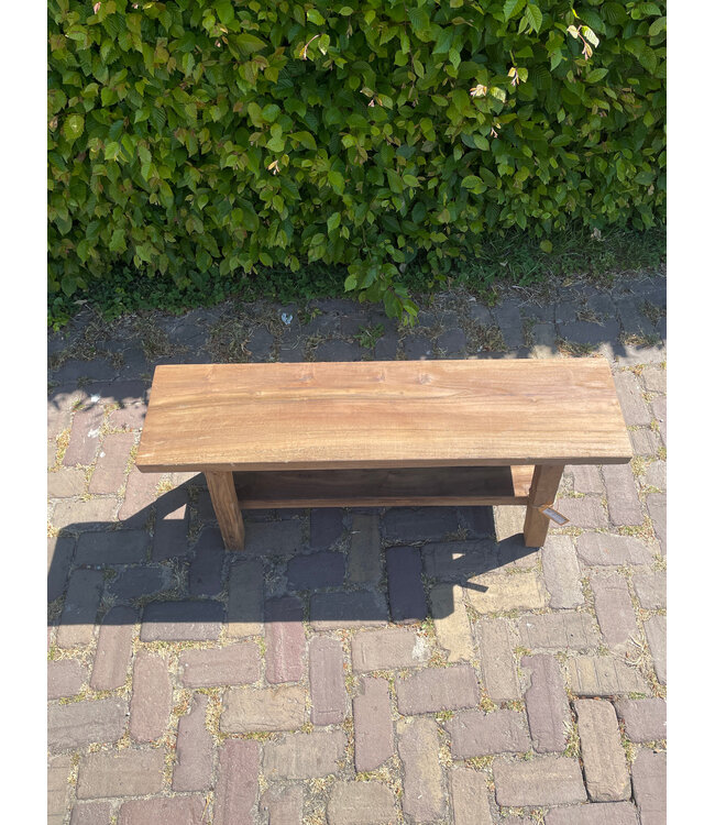 Houten bank - met plank onder - ca. 100 x 25 x 45 cm