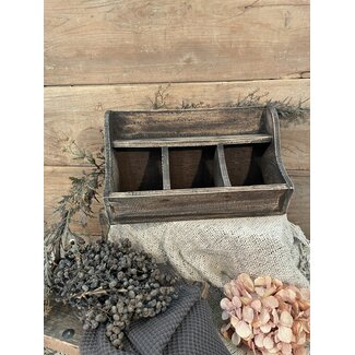 Donkere gruttersbak - ca. 34 x 15 x 20 cm - excl. deco - kleur kan iets afwijken
