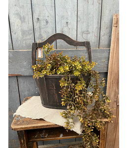 mix - Houten emmer - ovaal - ca. 35 x 20 x 45 cm