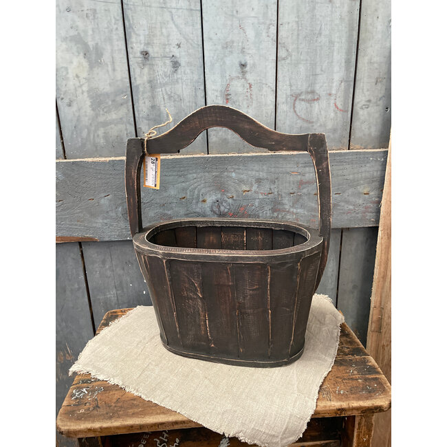 # mix - Houten emmer - ovaal - ca. 35 x 20 x 45 cm