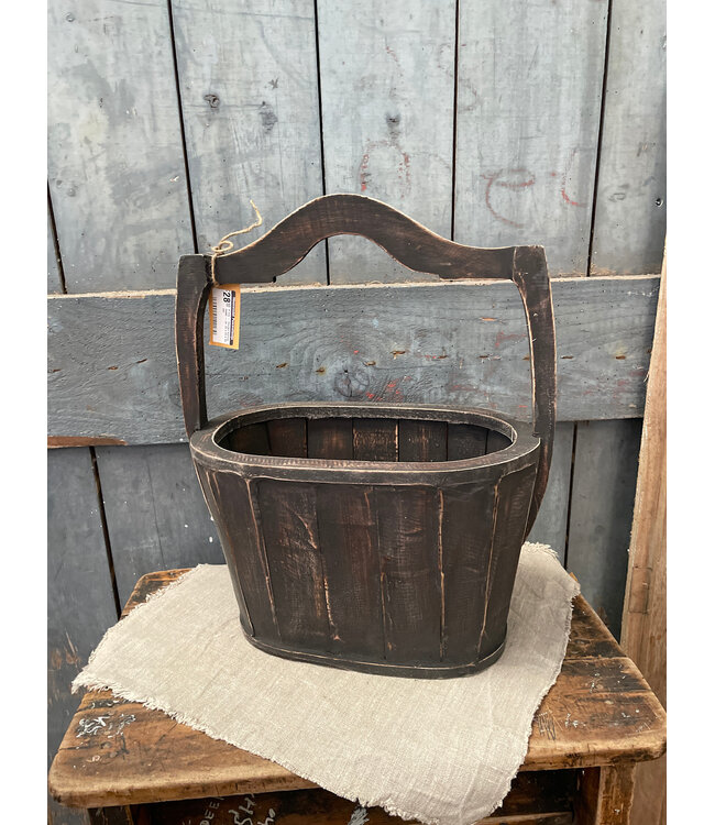 # mix - Houten emmer - ovaal - ca. 35 x 20 x 45 cm