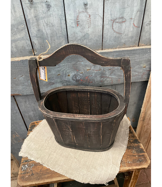# mix - Houten emmer - ovaal - ca. 35 x 20 x 45 cm