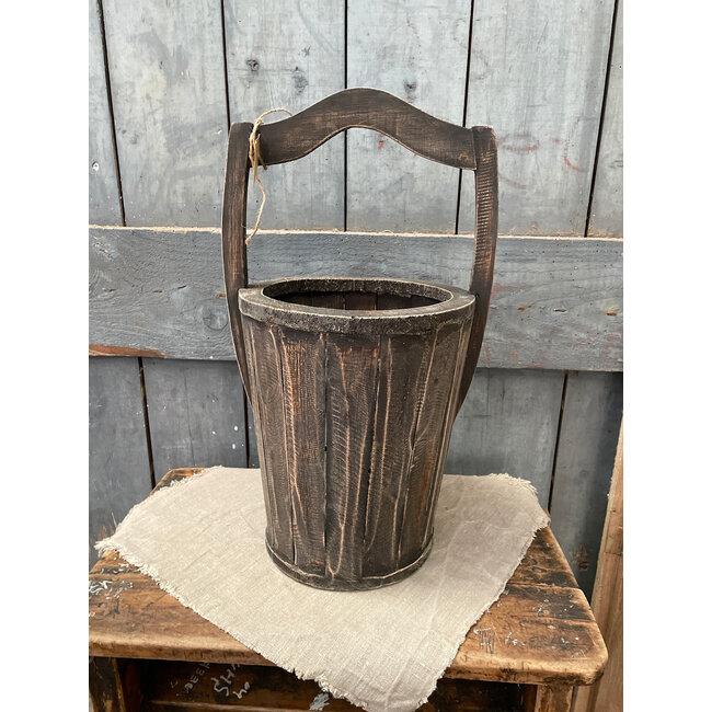 # mix - Houten emmer - rond - ca. 28 x 24 x 47 cm