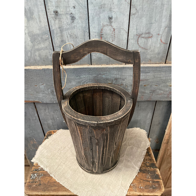 # mix - Houten emmer - rond - ca. 28 x 24 x 47 cm