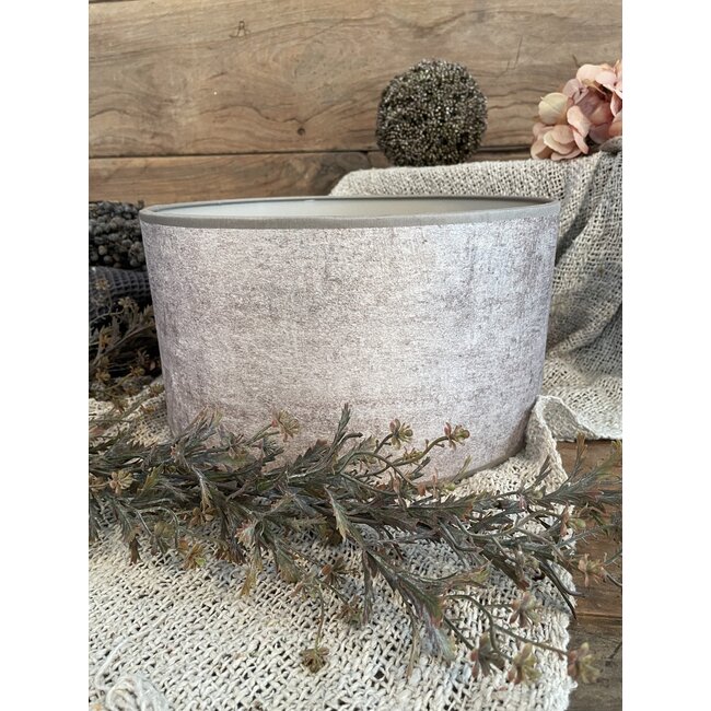 2060 - KKL - lampenkap - creme velours melee - 30 x 30 x 17 cm